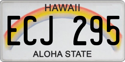 HI license plate ECJ295