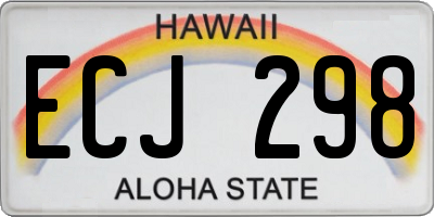 HI license plate ECJ298