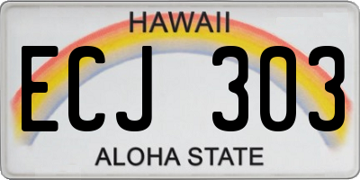 HI license plate ECJ303