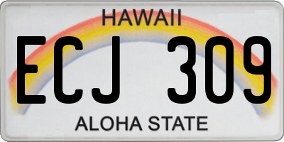 HI license plate ECJ309