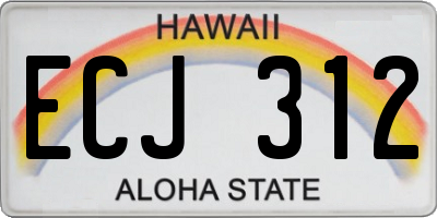 HI license plate ECJ312