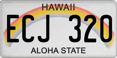 HI license plate ECJ320