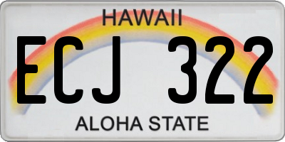 HI license plate ECJ322
