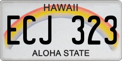 HI license plate ECJ323