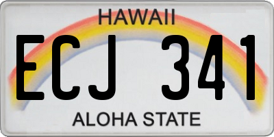 HI license plate ECJ341