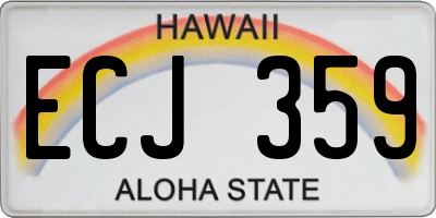 HI license plate ECJ359