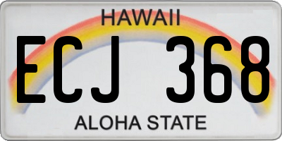HI license plate ECJ368
