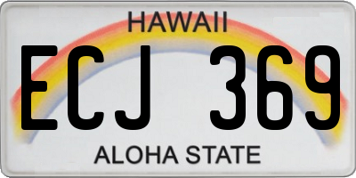 HI license plate ECJ369