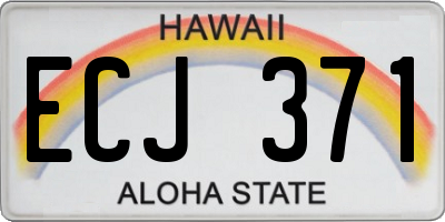 HI license plate ECJ371