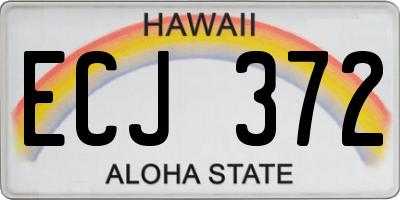 HI license plate ECJ372