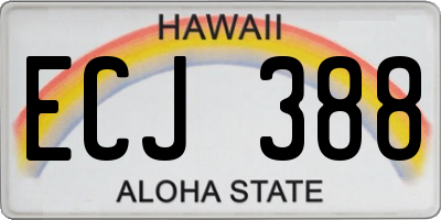 HI license plate ECJ388