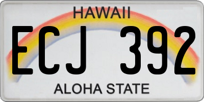 HI license plate ECJ392