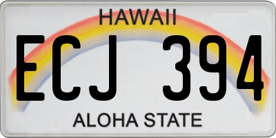 HI license plate ECJ394