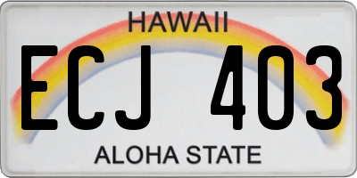 HI license plate ECJ403