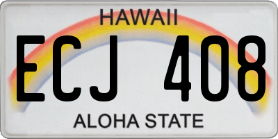 HI license plate ECJ408