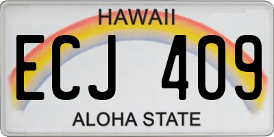 HI license plate ECJ409