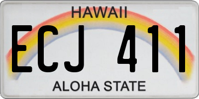 HI license plate ECJ411