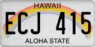 HI license plate ECJ415
