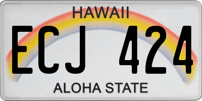 HI license plate ECJ424