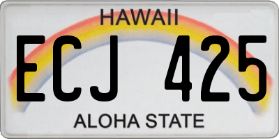 HI license plate ECJ425