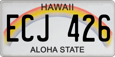HI license plate ECJ426