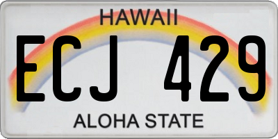 HI license plate ECJ429