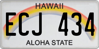 HI license plate ECJ434