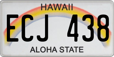 HI license plate ECJ438