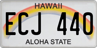 HI license plate ECJ440