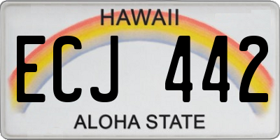 HI license plate ECJ442
