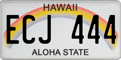 HI license plate ECJ444