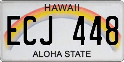 HI license plate ECJ448