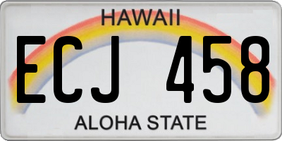 HI license plate ECJ458