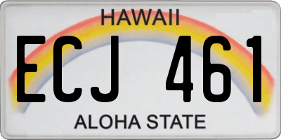 HI license plate ECJ461