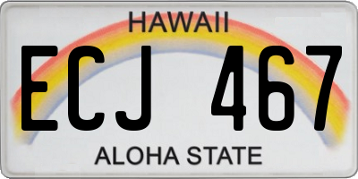 HI license plate ECJ467