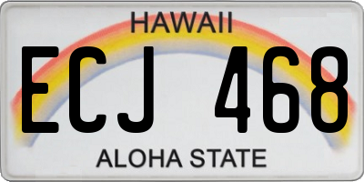 HI license plate ECJ468