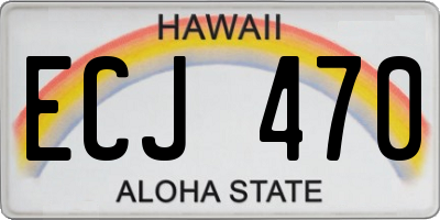 HI license plate ECJ470