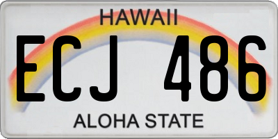 HI license plate ECJ486