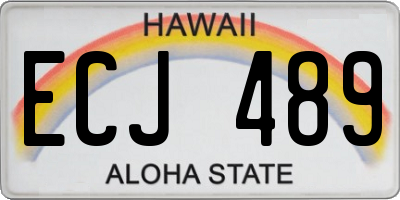 HI license plate ECJ489