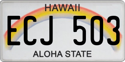 HI license plate ECJ503