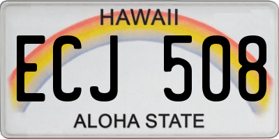 HI license plate ECJ508