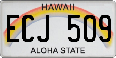 HI license plate ECJ509