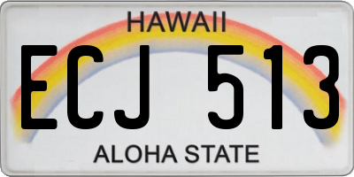 HI license plate ECJ513