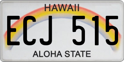 HI license plate ECJ515