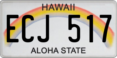 HI license plate ECJ517