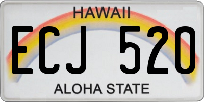 HI license plate ECJ520