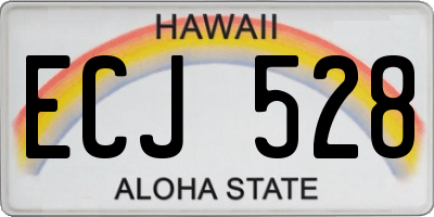 HI license plate ECJ528