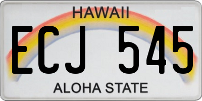 HI license plate ECJ545