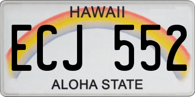 HI license plate ECJ552