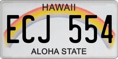 HI license plate ECJ554